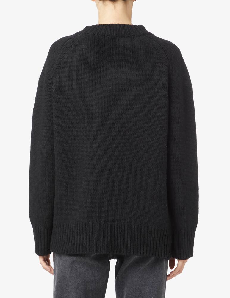 rinascente JW Anderson Maglioncino over in lana con scollo a v Mirror - Nero