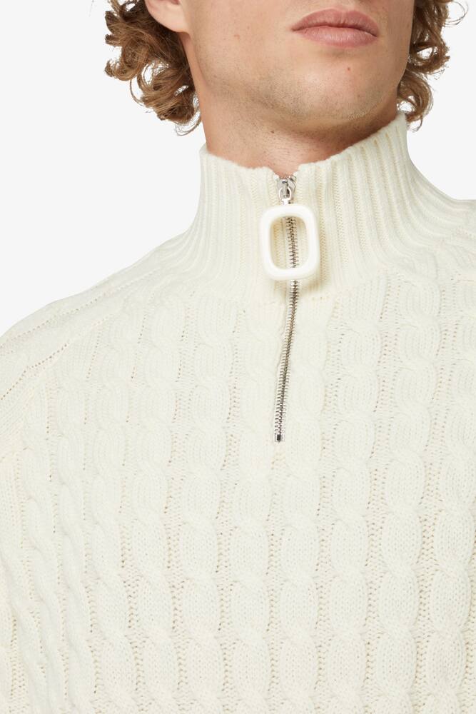 rinascente JW Anderson Cable mzip pullover - White