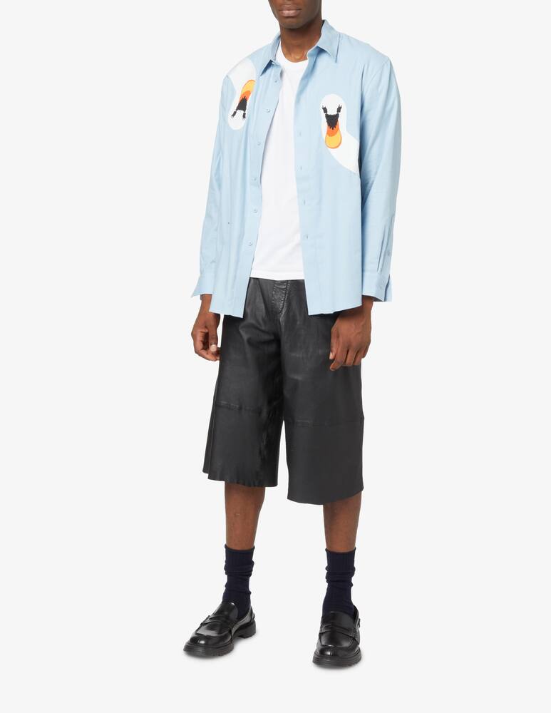 rinascente JW Anderson Camicia con cigno ricamato - Azzurro
