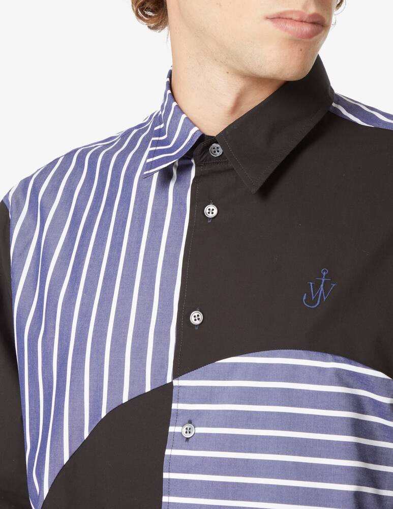 rinascente JW Anderson Curved patchwork classic fit shirt - Blue