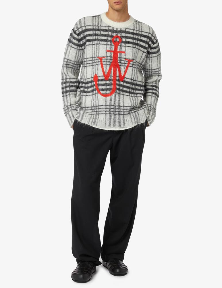 rinascente JW Anderson Maglia a scacchi tartan girocollo