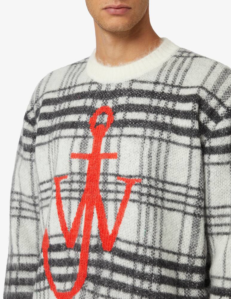 rinascente JW Anderson Maglia a scacchi tartan girocollo