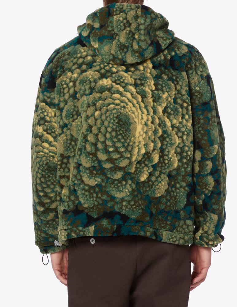 rinascente Bonsai Teddy hoodie fzip print - Green