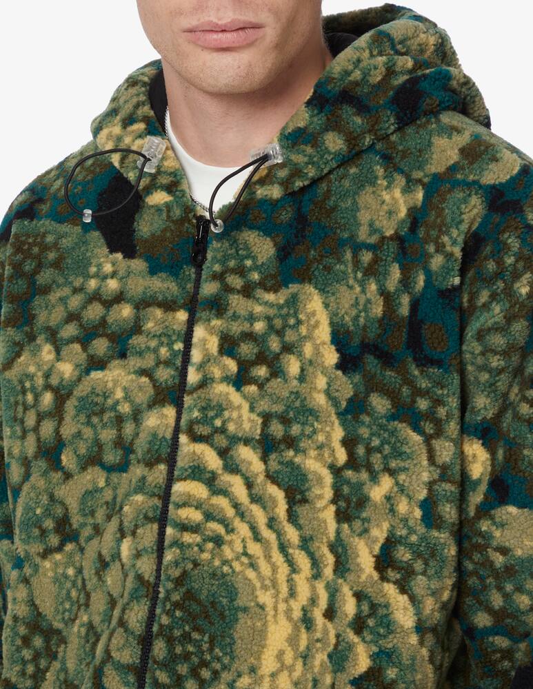 rinascente Bonsai Teddy hoodie fzip print - Green