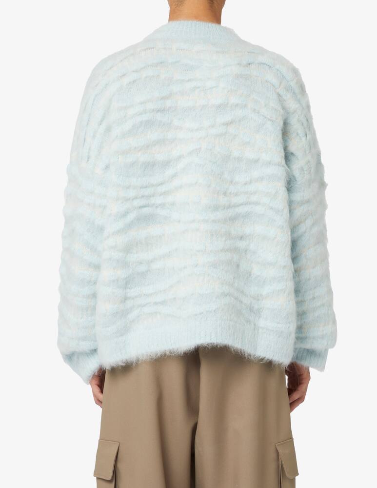 rinascente Bonsai Knit 3d mohair waves crewneck sweater