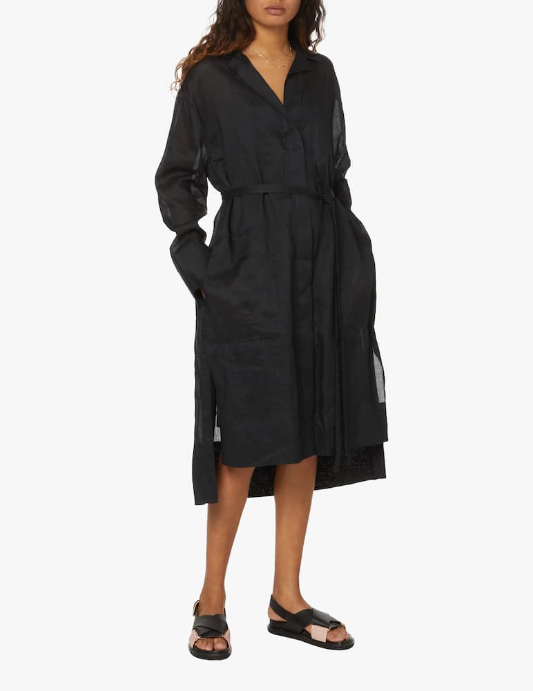 rinascente Joseph Darja long-sleeved chemise with waist tie - black