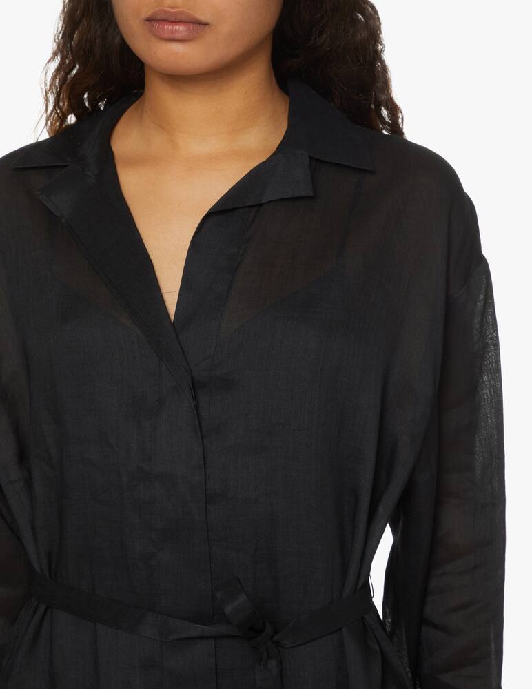 rinascente Joseph Darja long-sleeved chemise with waist tie - black