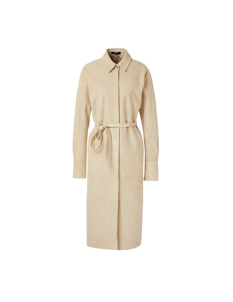 rinascente Joseph Vestito midi  chemisier in pelle scamosciata Dold - beige