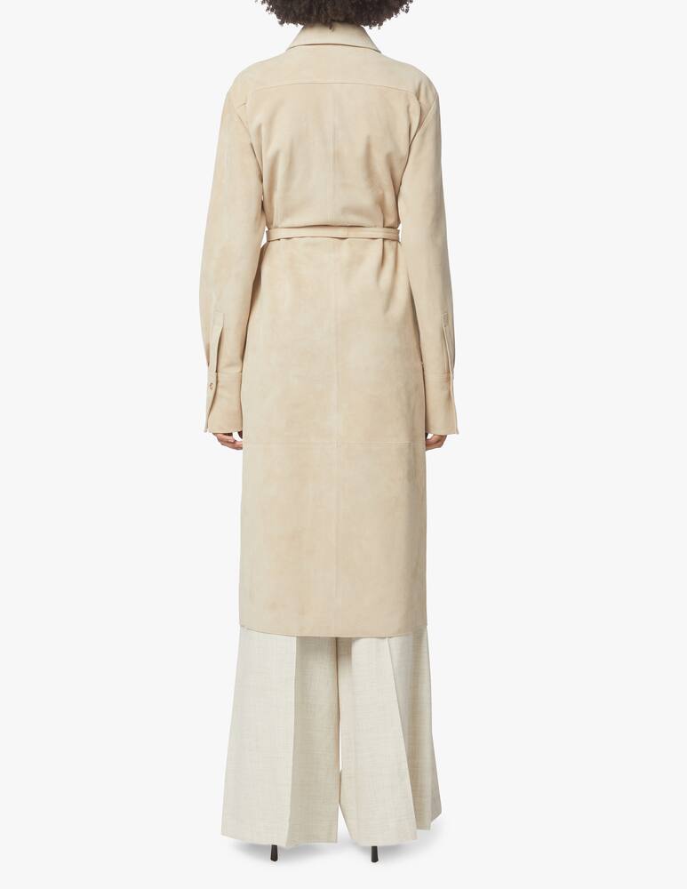 rinascente Joseph Vestito midi  chemisier in pelle scamosciata Dold - beige