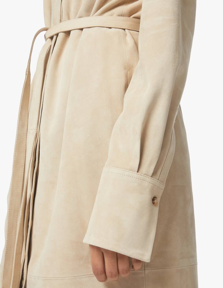 rinascente Joseph Vestito midi  chemisier in pelle scamosciata Dold - beige