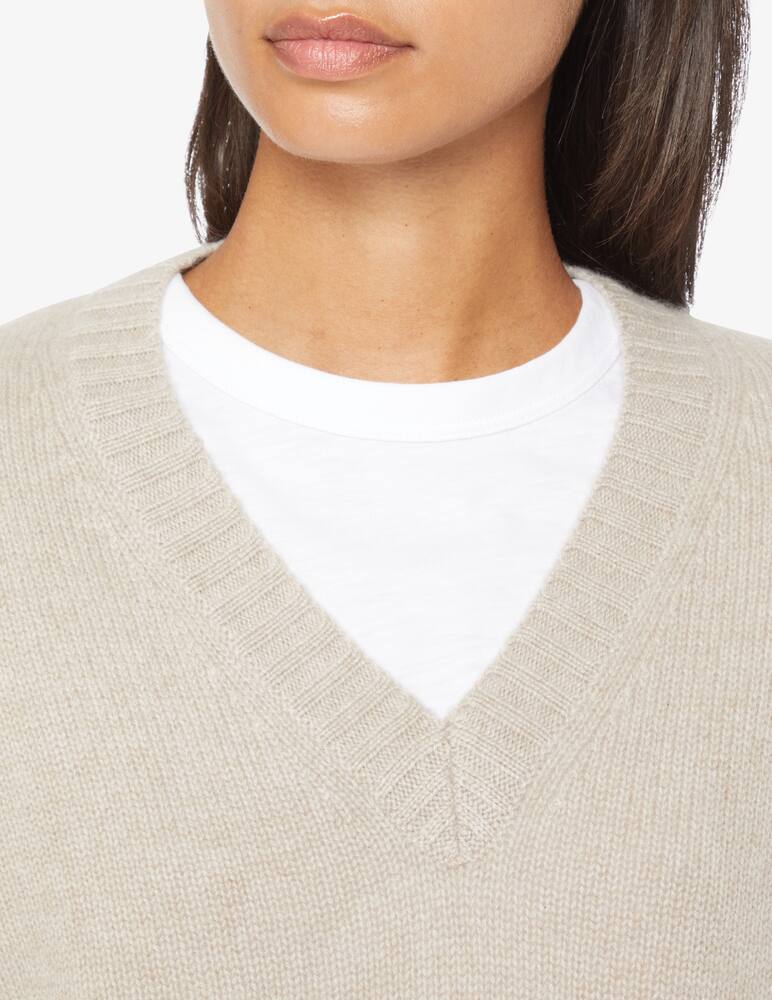 Joseph Cashmere v neck jumper - Beige - picture 4 Joseph Cashmere v neck jumper - Beige - picture 4