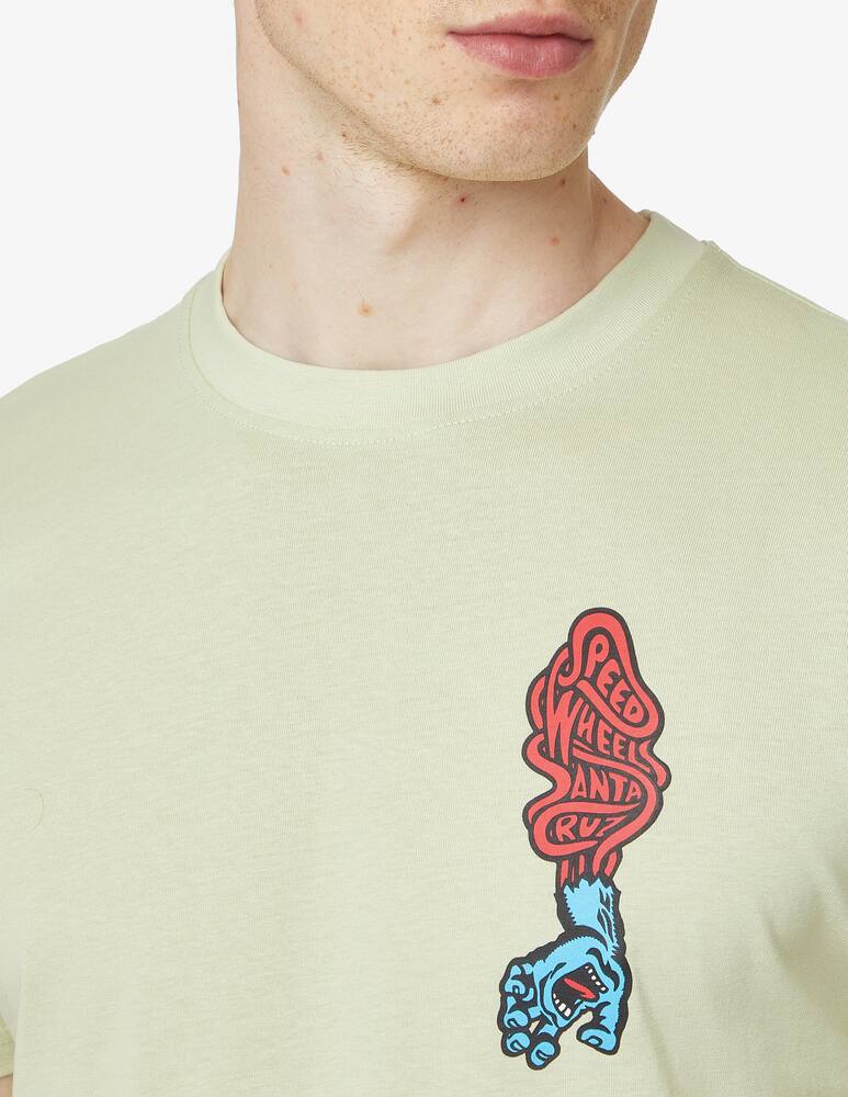 rinascente Santa Cruz Maglietta girocollo speed wheel screaming - oliva