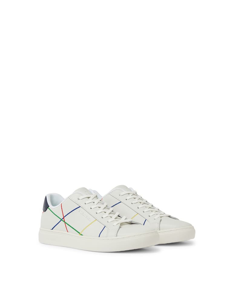 rinascente PS Paul Smith Sneakers in pelle rex f cass righe abstract - bianco