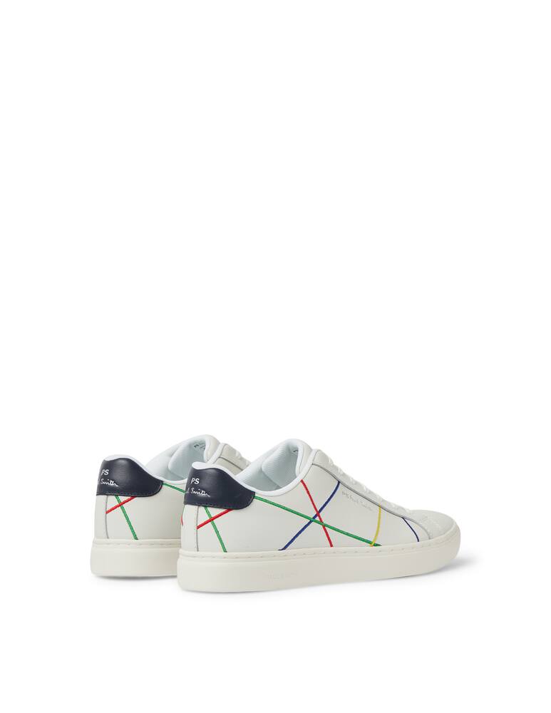 rinascente PS Paul Smith Sneakers in pelle rex f cass righe abstract - bianco
