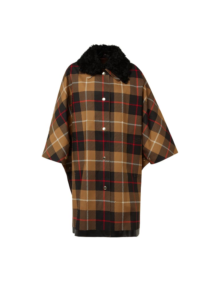 rinascente MACKINTOSH Cotton cape with check print