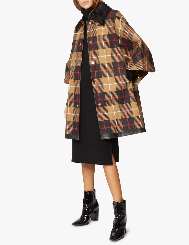 rinascente MACKINTOSH Cotton cape with check print