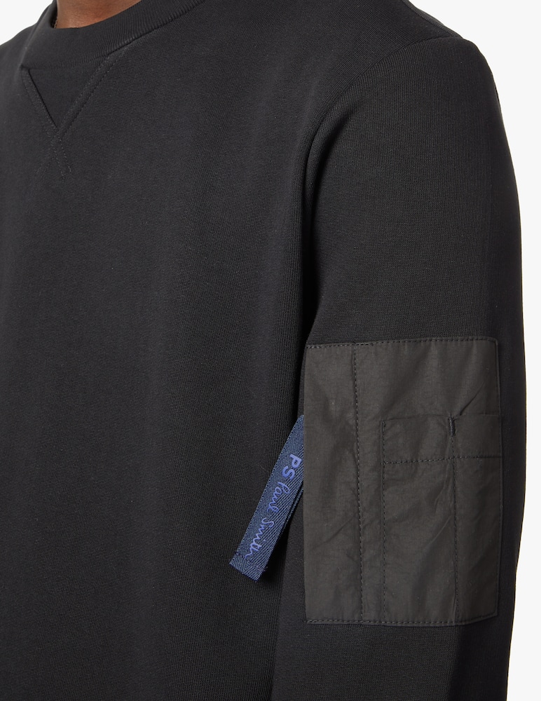 rinascente PS Paul Smith Patch ripstop sweathsirt - black