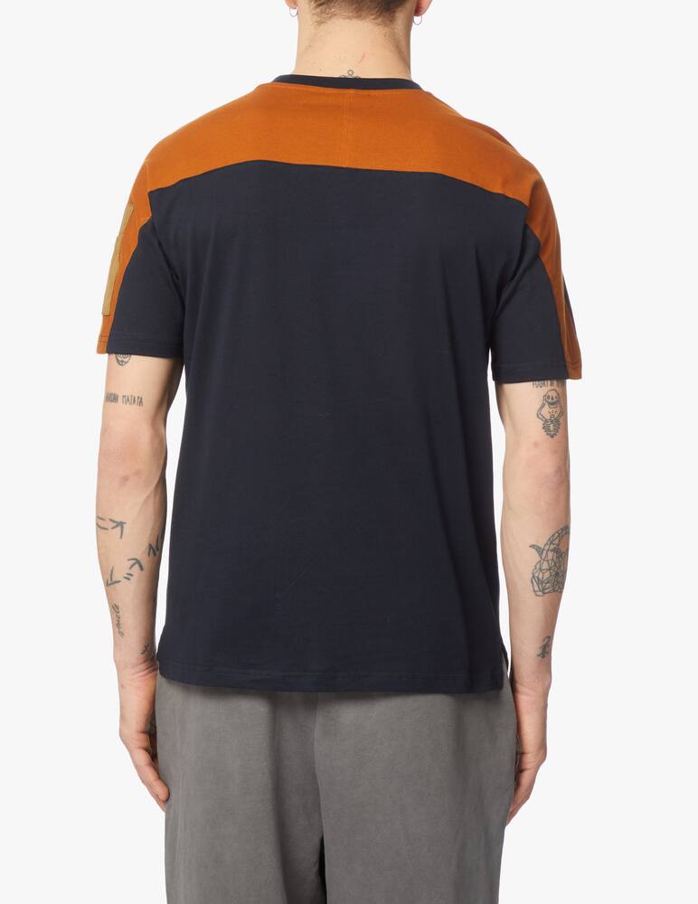 rinascente PS Paul Smith Color block rips t-shirt - blue