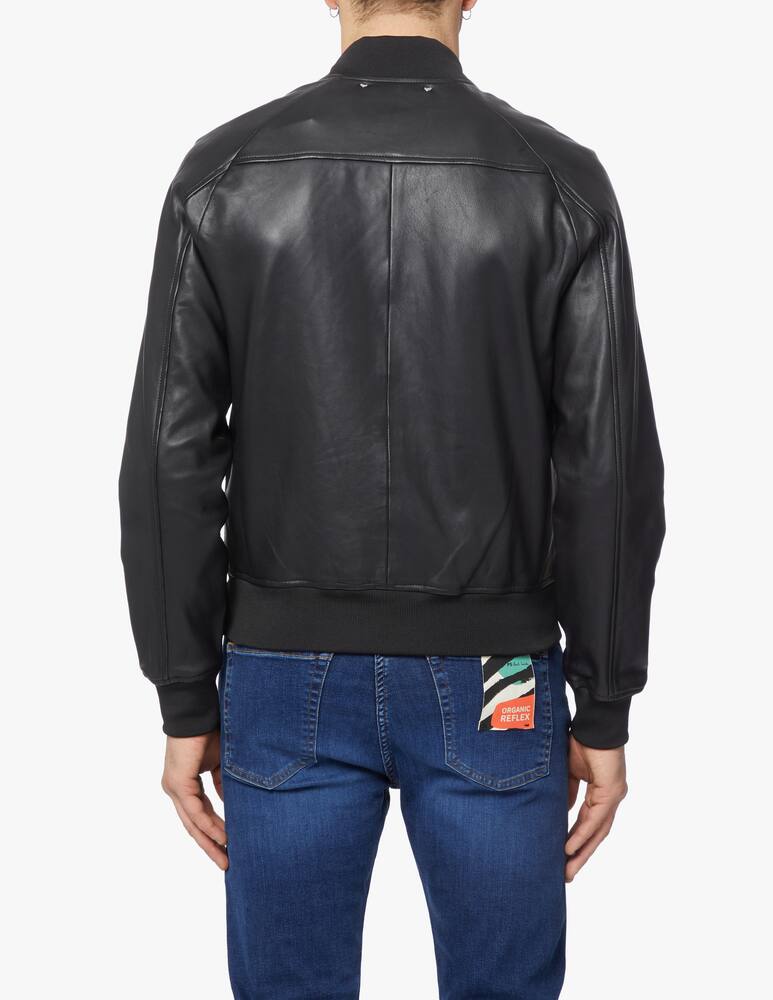 rinascente PS Paul Smith Leather bomber jacket - black