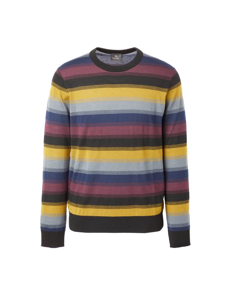 rinascente PS Paul Smith Multi stripe merino roundneck sweater - multi