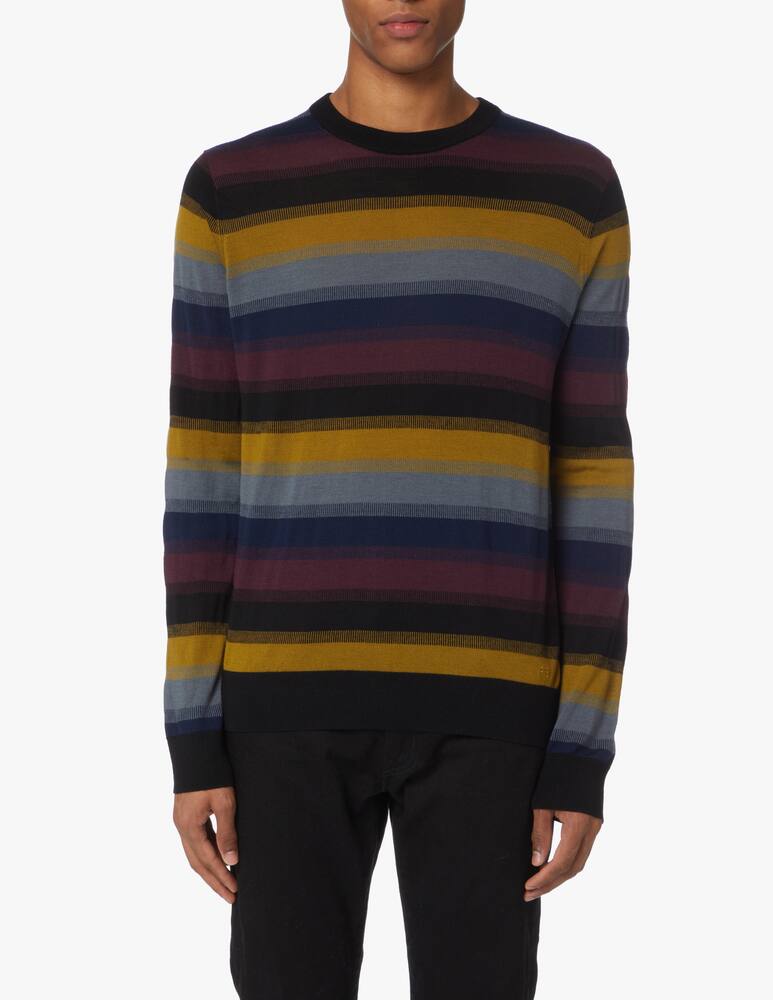 rinascente PS Paul Smith Multi stripe merino roundneck sweater - multi