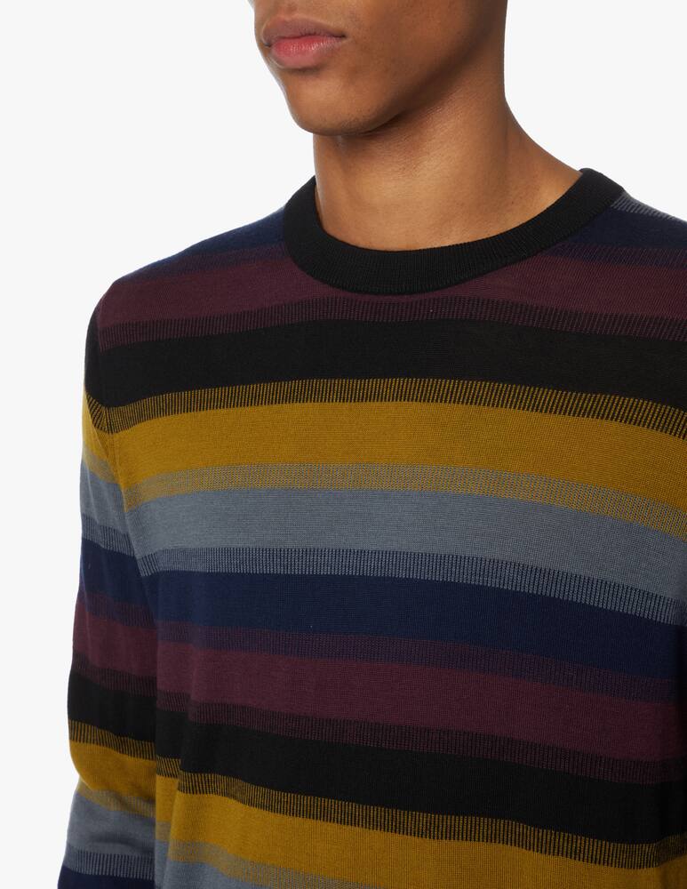 rinascente PS Paul Smith Multi stripe merino roundneck sweater - multi