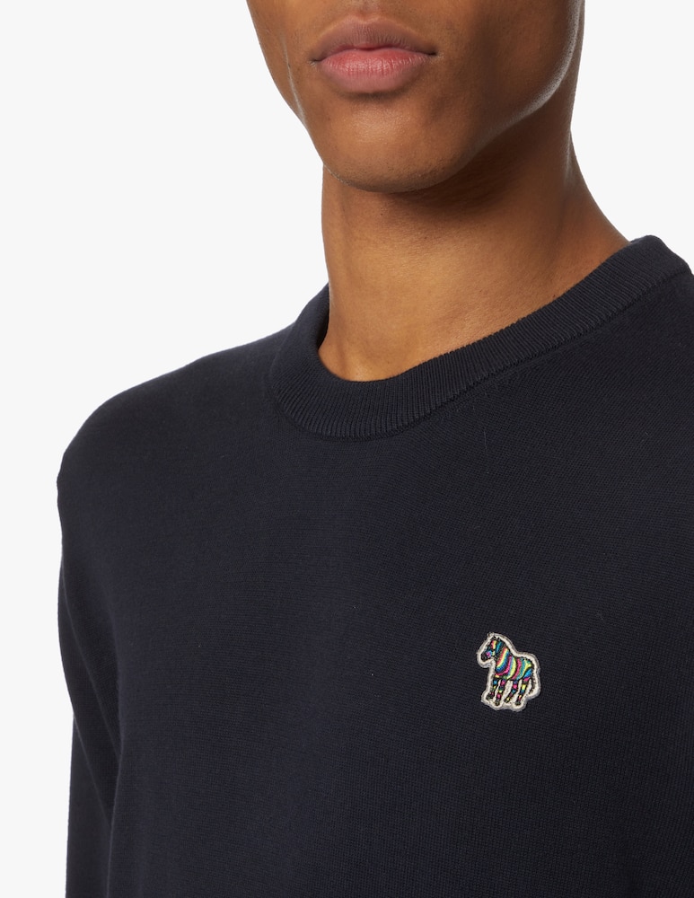 rinascente PS Paul Smith Zebra roundneck sweater - blue