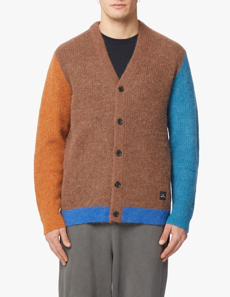PS Paul Smith Cardigan color block mohair - marrone - immagine 3 PS Paul Smith Cardigan color block mohair - marrone - immagine 3