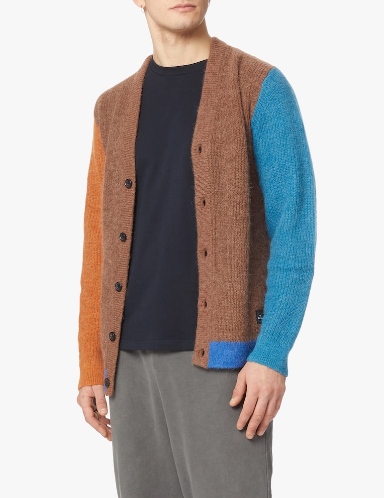 PS Paul Smith Cardigan color block mohair - marrone - immagine 1 PS Paul Smith Cardigan color block mohair - marrone - immagine 1
