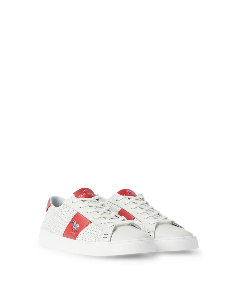 rinascente PS Paul Smith Zach zebra panel perforated sneakers - red