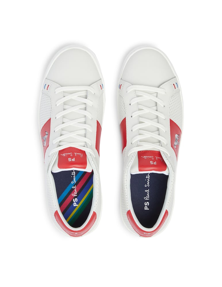 rinascente PS Paul Smith Zach zebra panel perforated sneakers - red