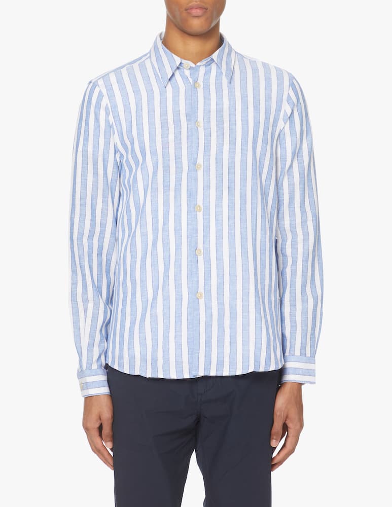 rinascente PS Paul Smith Linen stripes shirt - light blue