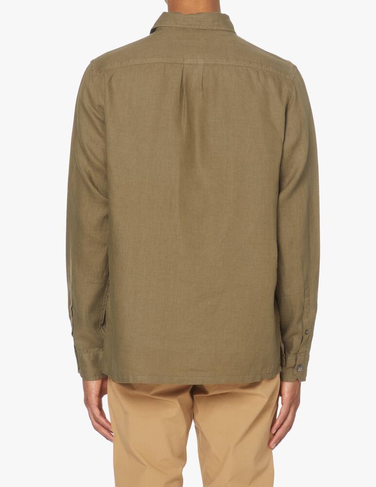 rinascente PS Paul Smith Camicia manica lunga lino con taschini - oliva