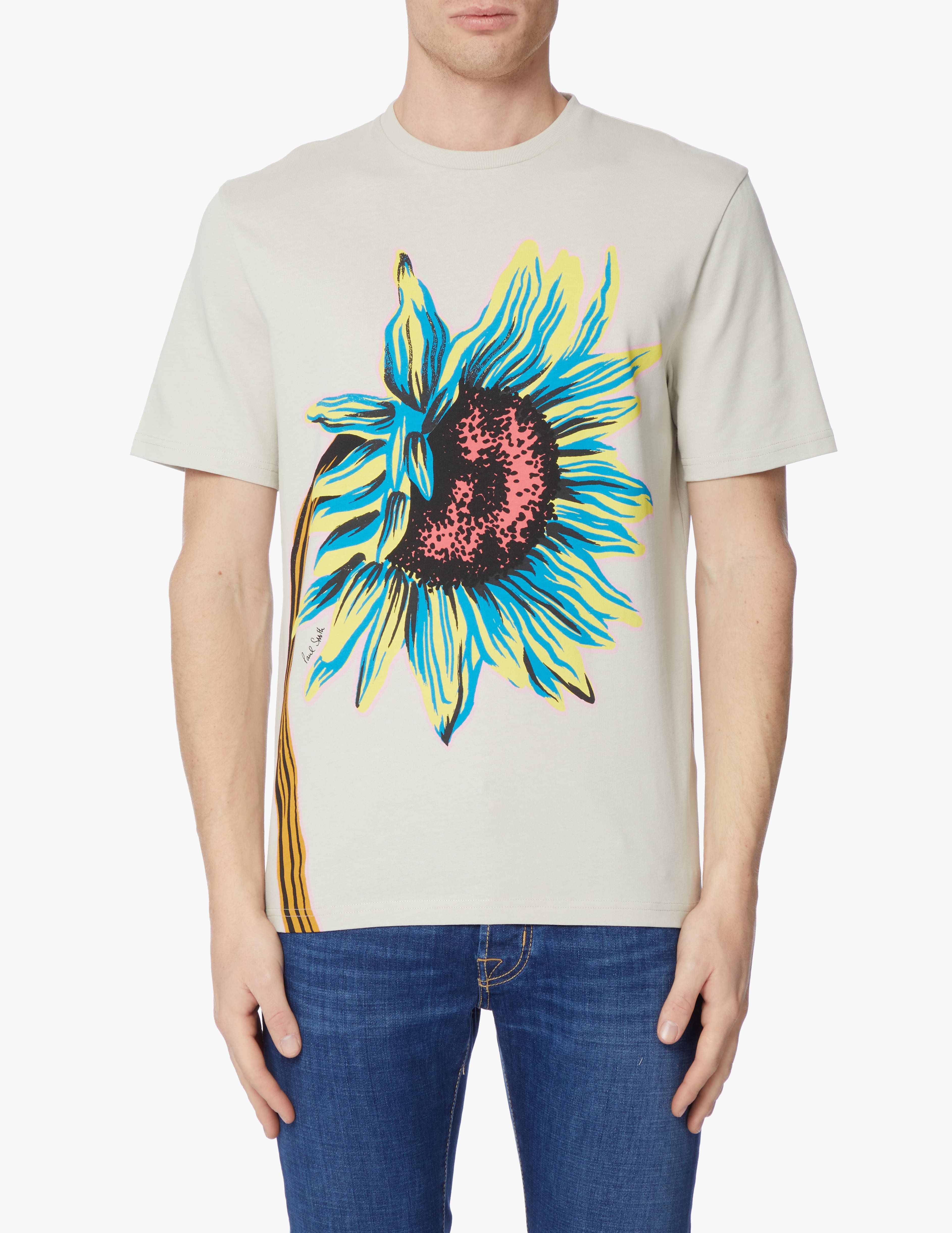 Shop Paul Smith Maxi sunflower t-shirt - white on Rinascente