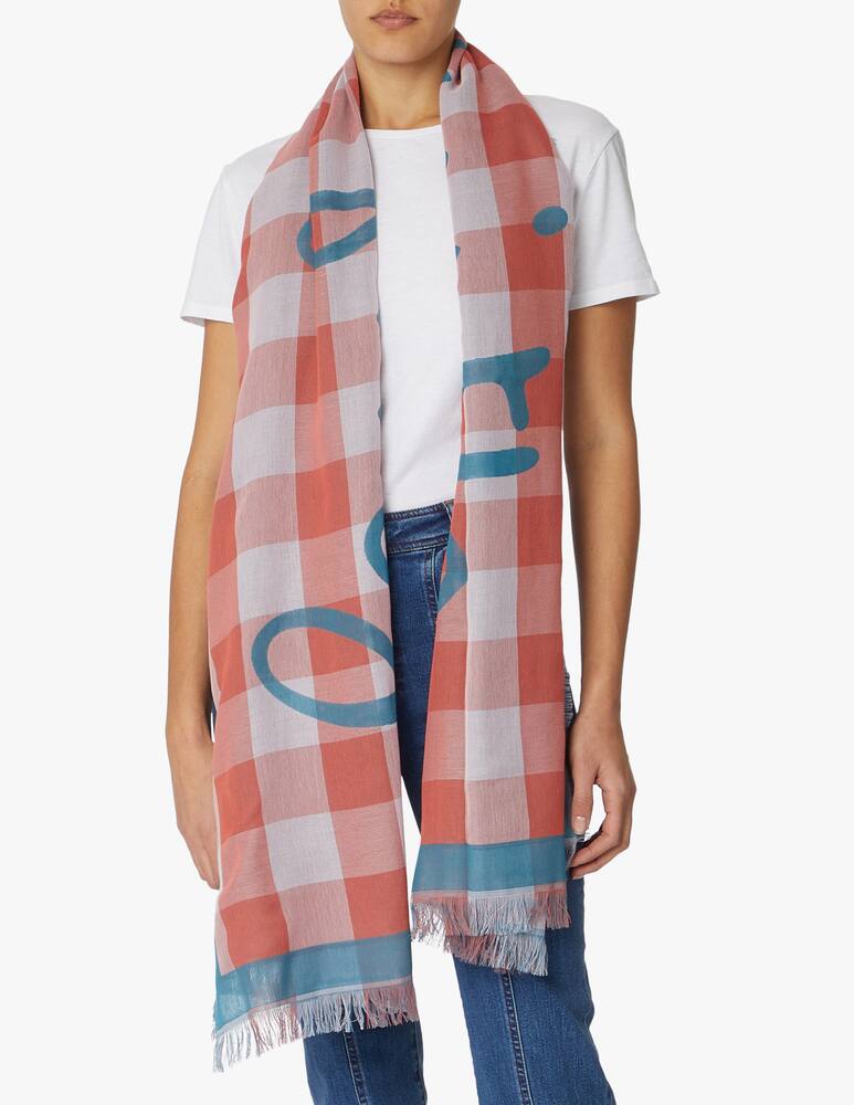 rinascente Paul Smith Sciarpa in cotone con logo - rosso