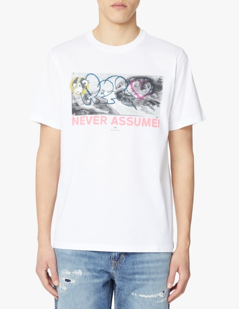 PS Paul Smith Maglietta manica corta never assume - bianco - immagine 1 PS Paul Smith Maglietta manica corta never assume - bianco - immagine 1