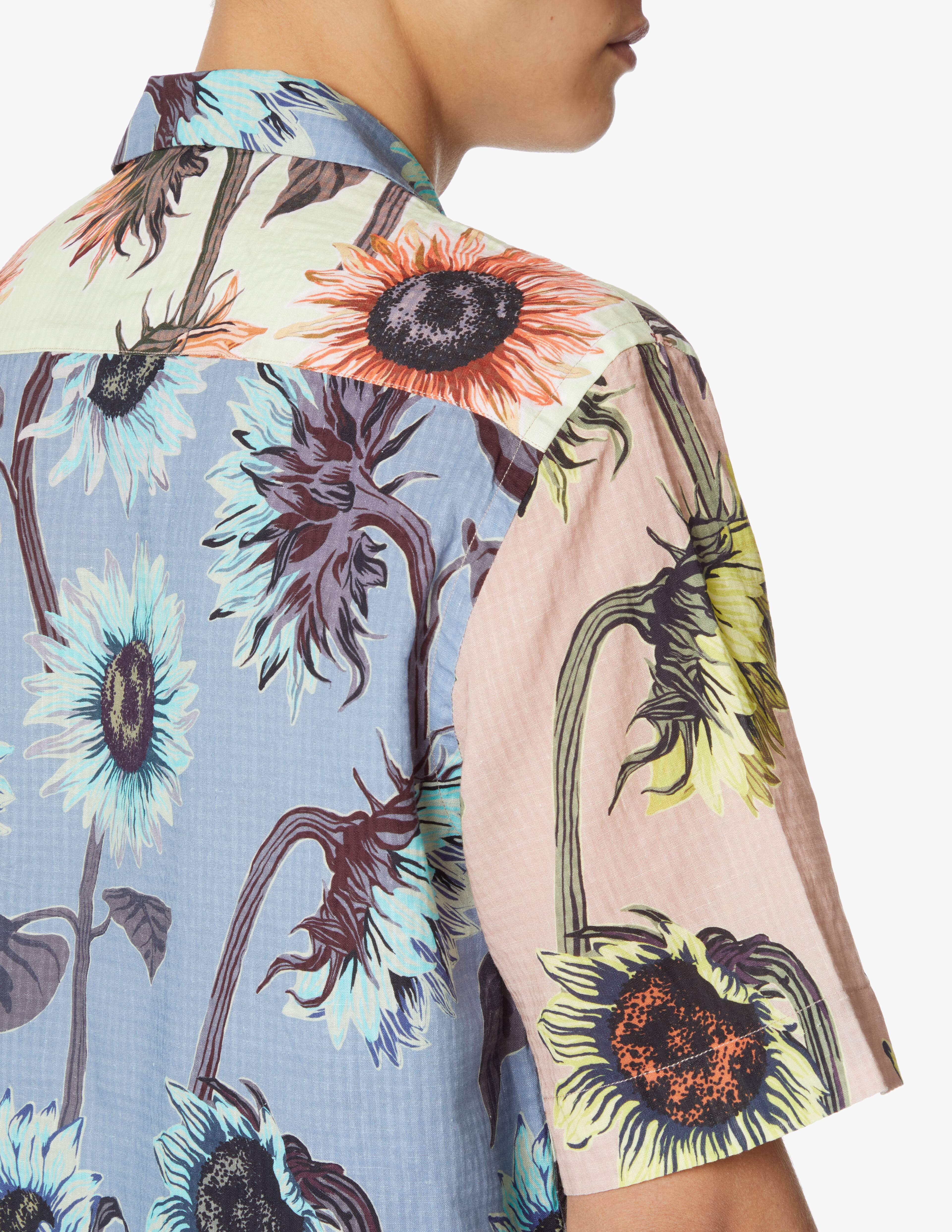 Shop Paul Smith Maxi sunflower short sleeve shirt - multi on