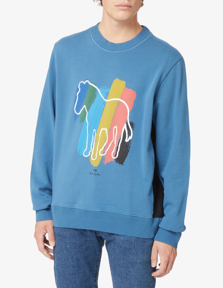 PS Paul Smith Felpa girocollo maxi sebra - Blu - immagine 1