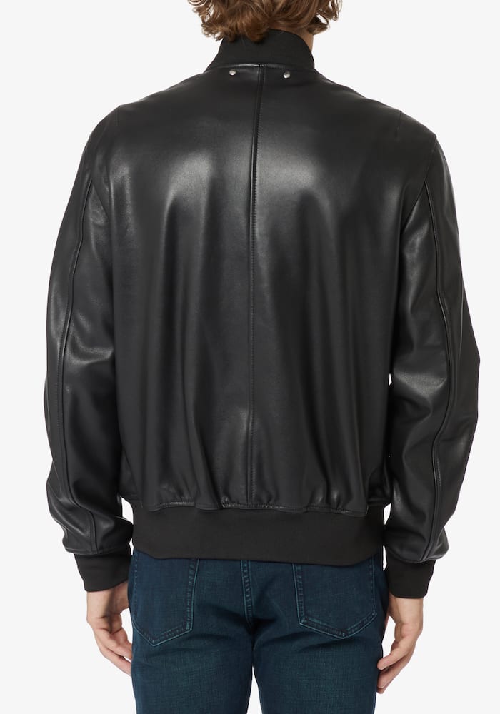 rinascente PS Paul Smith Bomber leather jacket - Black