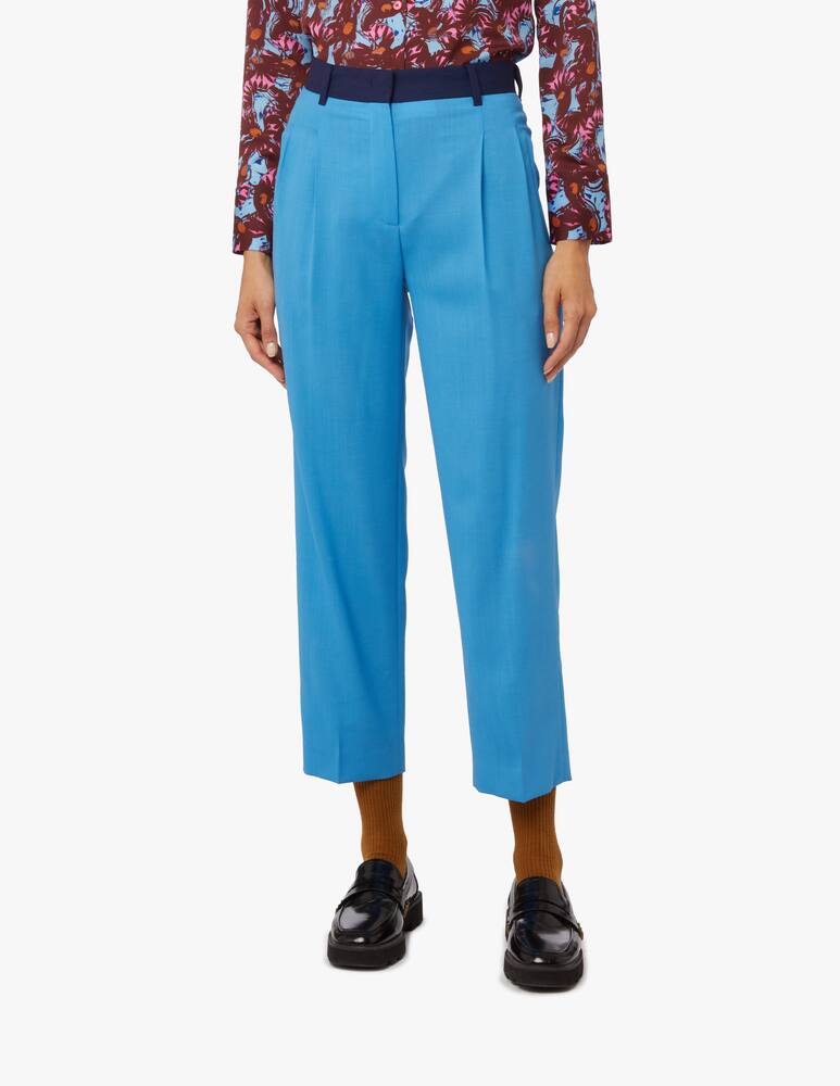 rinascente Paul Smith Pantaloni crop in lana - Azzurro