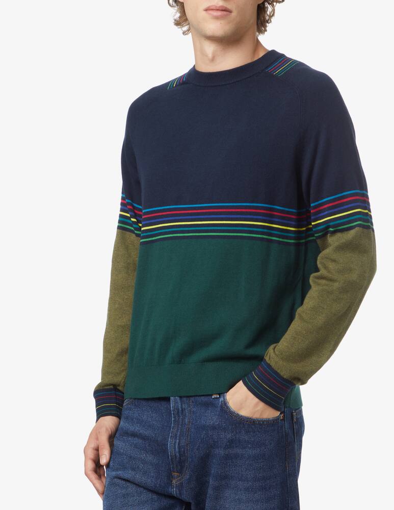 PS Paul Smith Crewneck color block jumper - Blue - picture 1 PS Paul Smith Crewneck color block jumper - Blue - picture 1
