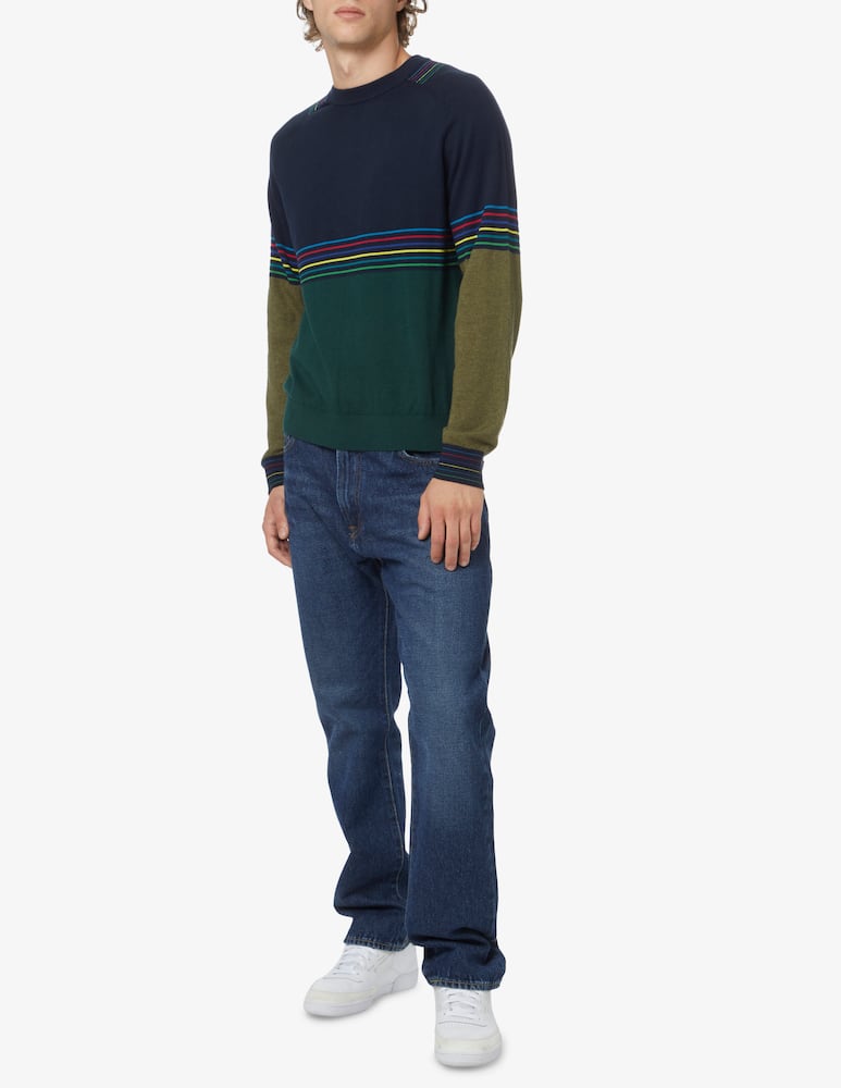 PS Paul Smith Crewneck color block jumper - Blue - picture 2 PS Paul Smith Crewneck color block jumper - Blue - picture 2