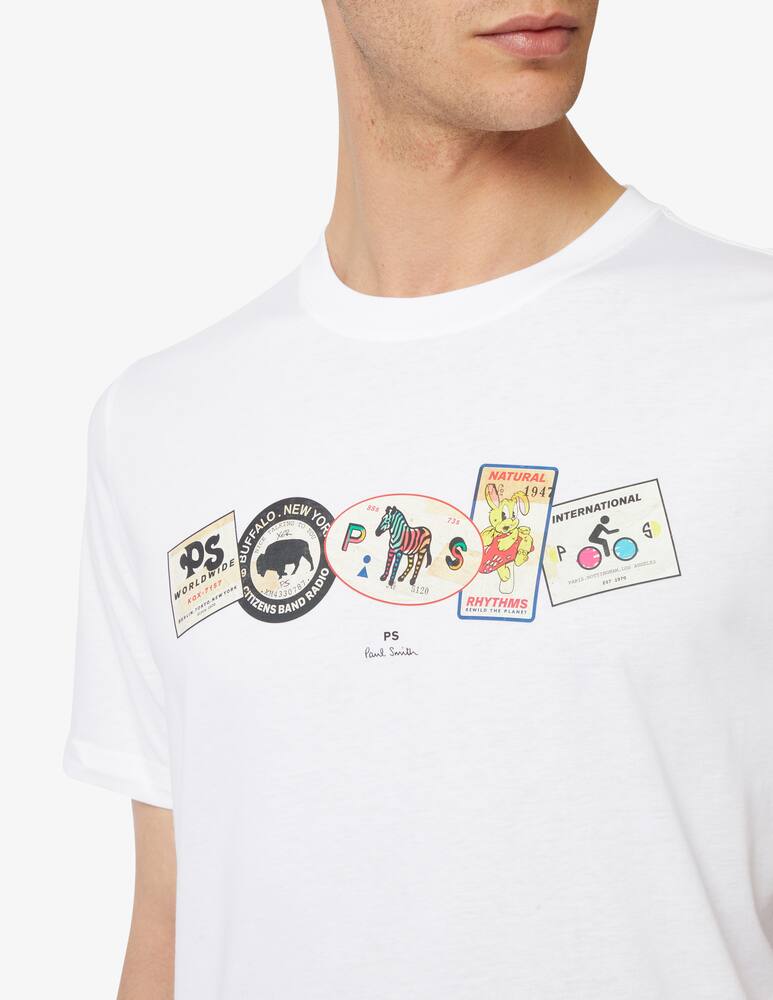 rinascente PS Paul Smith Maglietta regular fit in a row francobolli