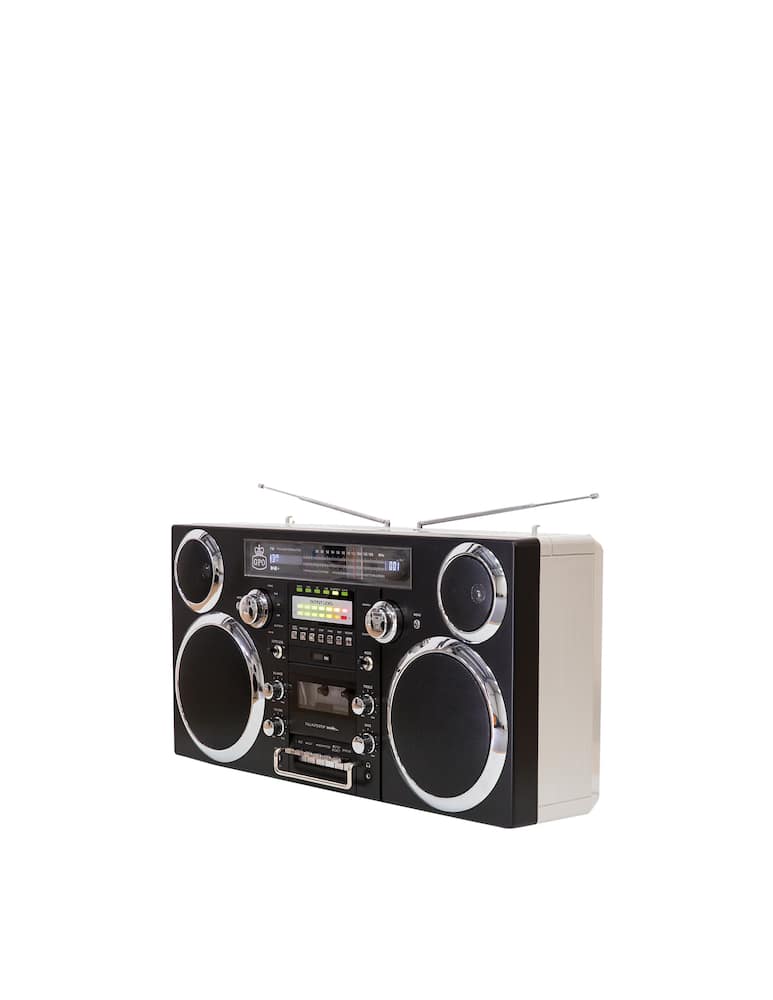 rinascente GPO Boombox Sistema Audio Radio Dab+ CD Cassette Player - Nero