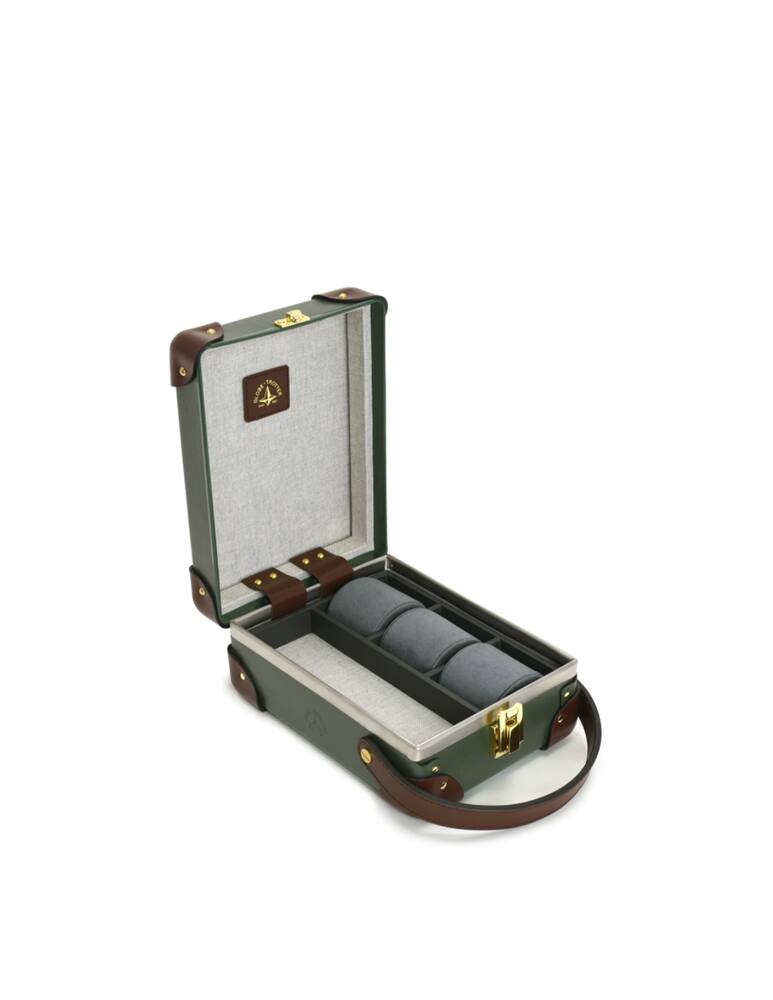 rinascente Globe Trotter Centenary · Custodia per Orologi 3-Slot - Verde