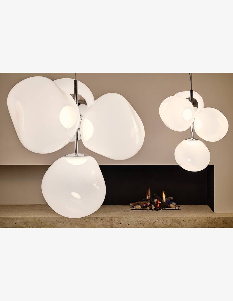 rinascente Tom Dixon Melt Chandelier Small Opal/Silver Led Cb