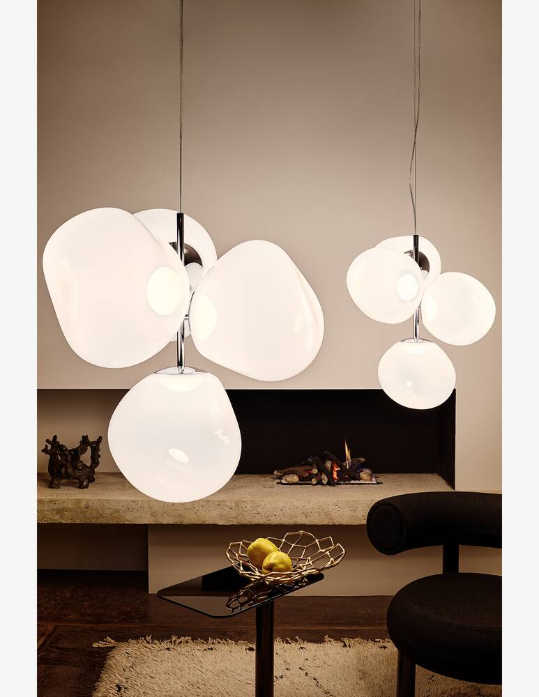 rinascente Tom Dixon Melt Chandelier Small Opal/Silver Led Cb