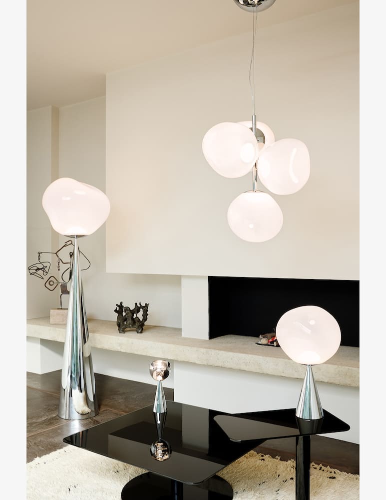 Tom Dixon Melt Cone Fat Opal/Silver Led Un Lampada Da Terra - immagine 3 Tom Dixon Melt Cone Fat Opal/Silver Led Un Lampada Da Terra - immagine 3