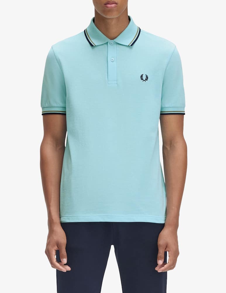 Fred Perry Polo shirt with striped collar - picture 1 Fred Perry Polo shirt with striped collar - picture 1