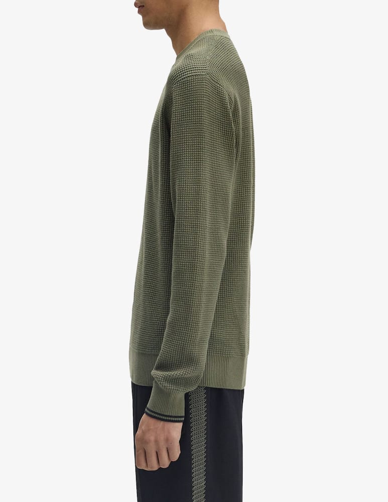 Fred Perry Cotton waffle knit jumper - picture 3 Fred Perry Cotton waffle knit jumper - picture 3